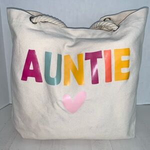 Colorful 'Auntie' Canvas Tote Bag